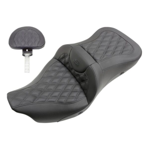 Saddlemen Roadsofa LS Lattice Stitch 2-Up Seat For Harley - Image 2